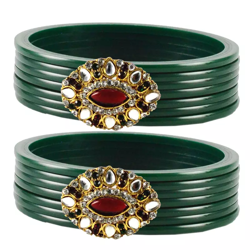 Extra Large Size  Dark Green Bangles And Bracelets