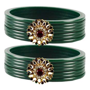 Extra Large Size  Dark Green Bangles And Bracelets 1