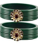 Extra Large Size  Dark Green Bangles And Bracelets