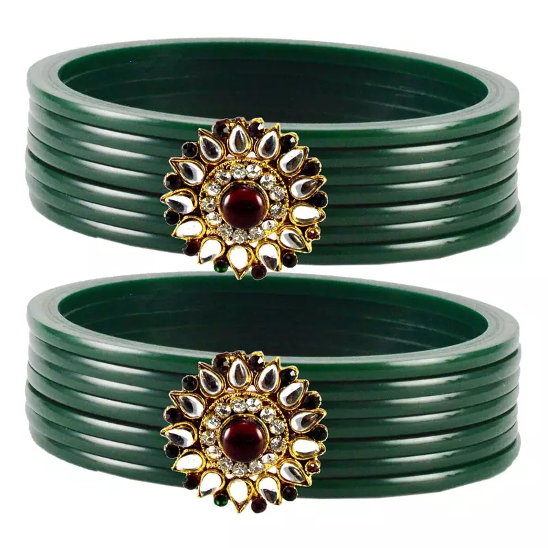 Extra Large Size  Dark Green Bangles And Bracelets