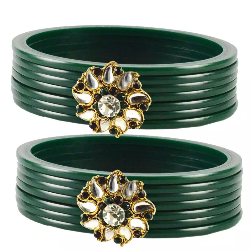Extra Large Size  Dark Green Bangles And Bracelets