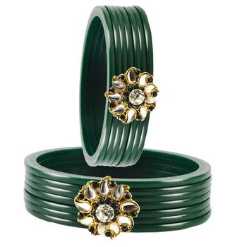Extra Large Size  Dark Green Bangles And Bracelets 2