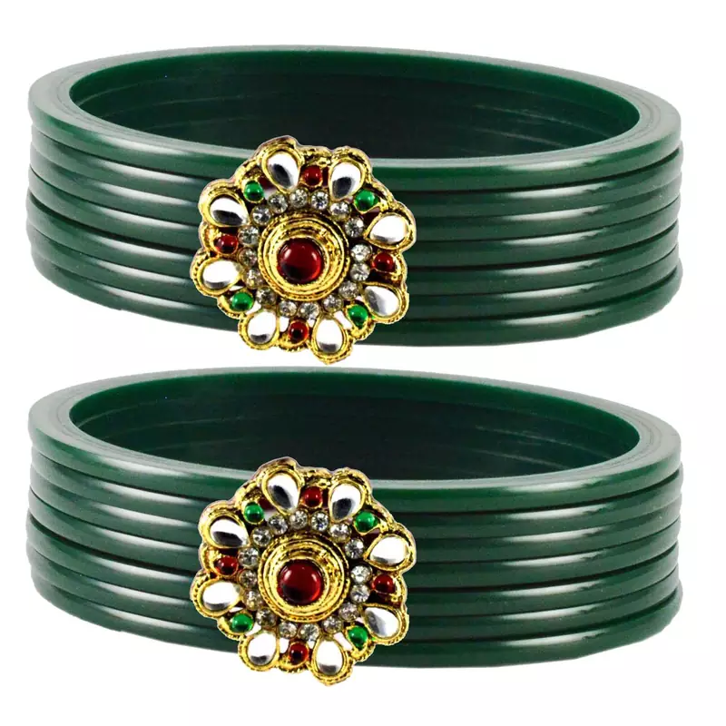 Extra Large Size  Dark Green Bangles And Bracelets