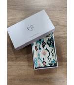White colour printed silkmul pocket square