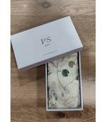 Khaki colour printed silkmul pocket square