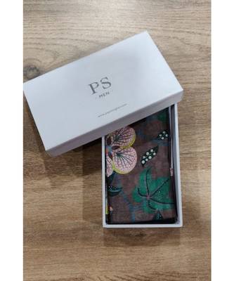 Brown colour printed silkmul pocket square 1