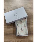 Cream colour printed silkmul pocket square