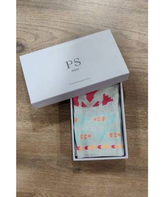 Grey colour printed silkmul pocket square 1