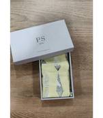 Yellow colour printed silkmul pocket square