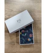 Navy colour printed silkmul pocket square