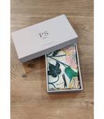 White colour printed silkmul pocket square