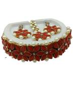 Maroon pearl necklaces