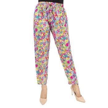 Multicolor printed polyester trousers 1