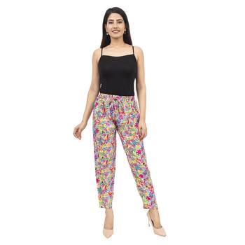 Multicolor printed polyester trousers 5