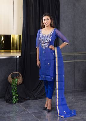 Dark-blue pita work kota doria salwar 1