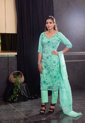 Sea-green kundan kota doria salwar 1
