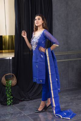 Dark-blue pita work kota doria salwar 4