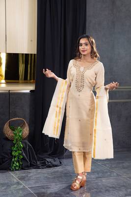 Light-brown kundan kota doria salwar 1