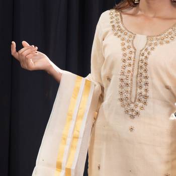 Light-brown kundan kota doria salwar 2