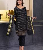 Black block print kota doria salwar