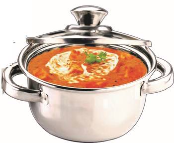 Kitchen krafts 1pc Dutch oven - 16 cm with glass lid, induction compatiable, cook and serve 1