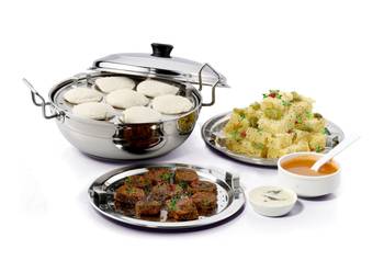 Kalash 6 in 1 Sandwich bottom Multi kadai with steel Lid 1