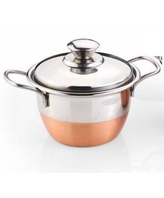 Kitchen krafts 1pc Copper Bristo Bowl 20 cm with steel lid,  cook and serve 1