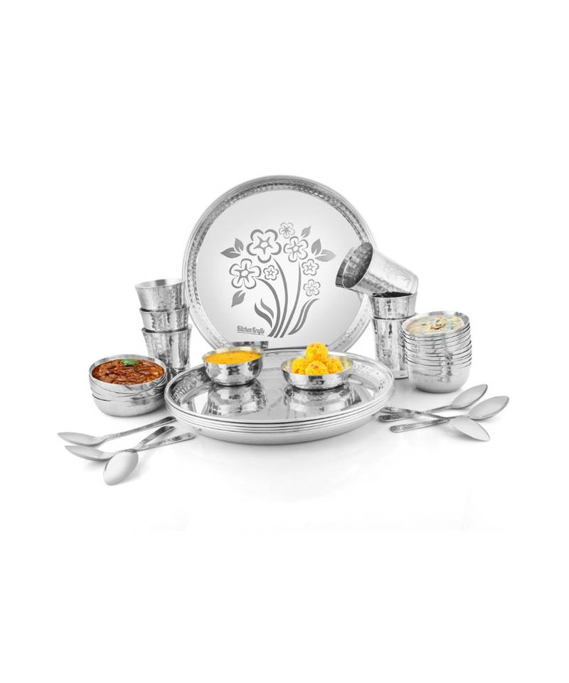 Kitchen krafts 36pcs Hammered (Mathar) Kanchan Dinner Set Kitchen
