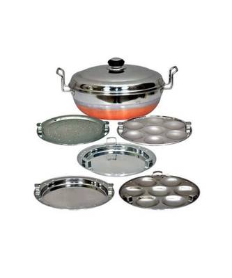 Kalash 6 in 1 Copper bottom Multi kadai with steel Lid 1