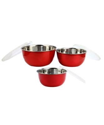 Kitchen Krafts 3pcs Microwave Bowl Set (Steel inside plastic outside) 1