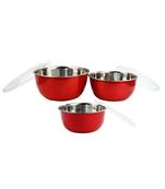 Kitchen Krafts 3pcs Microwave Bowl Set (Steel inside plastic outside)