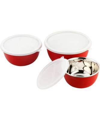 Kitchen Krafts 3pcs Microwave Bowl Set (Steel inside plastic outside) 2