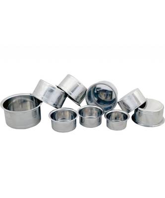 Kitchen Krafts 9pcs Silver touch Flat bottom tope set  (26g-10x18) 1