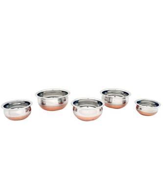 Kitchen Krafts 5pcs Copper Bottom handi (Prappu chetty) Set 8x12 1
