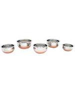 Kitchen Krafts 5pcs Copper Bottom handi (Prappu chetty) Set 8x12