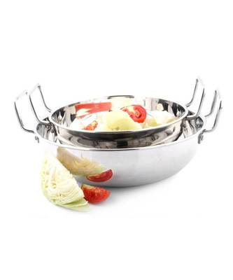 Kitchen Krafts 2pcs Flat bottom Kadai 12+14" (Induction Compatiable) 1