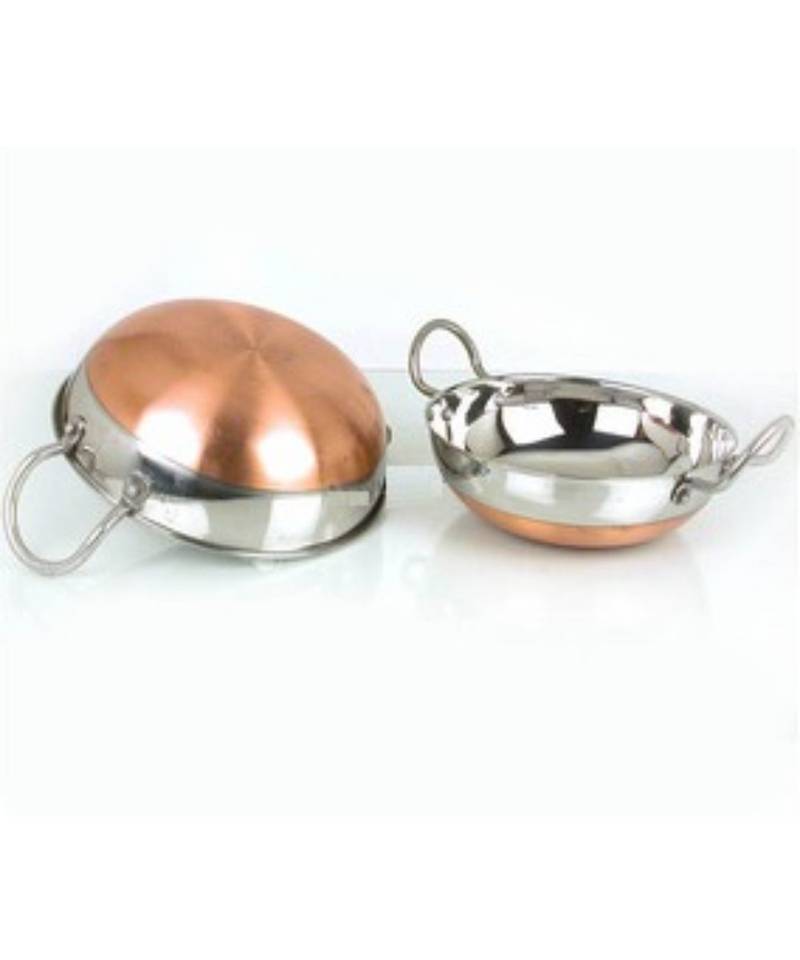 Kitchen Krafts 2pcs Copper bottom Kadai 10+12" Kitchen Krafts