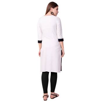 Teal19 Women Geometric Print Cotton A-Line Casual Kurta 2