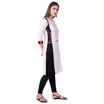 Teal19 Women Geometric Print Cotton A-Line Casual Kurta 4