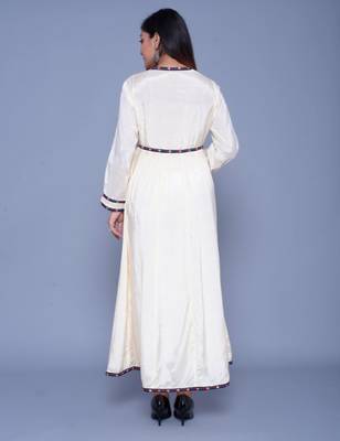 Light-cream embroidered art silk kurtas-and-kurtis 2