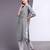 Women grey Cotton Embroidered Kurta and Pant Set