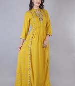 Women Viscose Embroidered Flair Dress