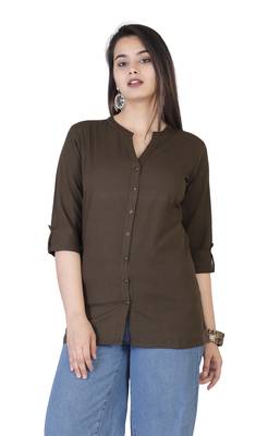 Brown plain cotton tunics 1