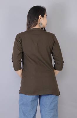 Brown plain cotton tunics 2