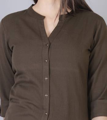 Brown plain cotton tunics 3