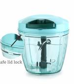 kreyam's Turbo Vegetable Chopper, Cutter, Mixer for Kitchen with 5 Stainless Steel + Whisker Blade (900 ML) (Blue)