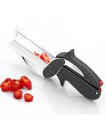 Kreyam's Original Clever Cutter - 2 in 1 Superior Quality Kitchen Knife Cleaver Cutter Comes with Locking Hinge (1 Pcs.)
