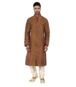 Mustard Woven Zarijacquard Kurta  Pajama