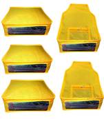 Atorakushon non wovan Fabric Combo Saree Cover Blouse Clothes Storage Bag Wardrobe Organiser Set of 5 (yellow)