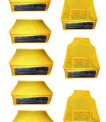 Atorakushon non wovan Fabric Combo Saree Cover Blouse Clothes Storage Bag Wardrobe Organiser Set of 8(yellow)